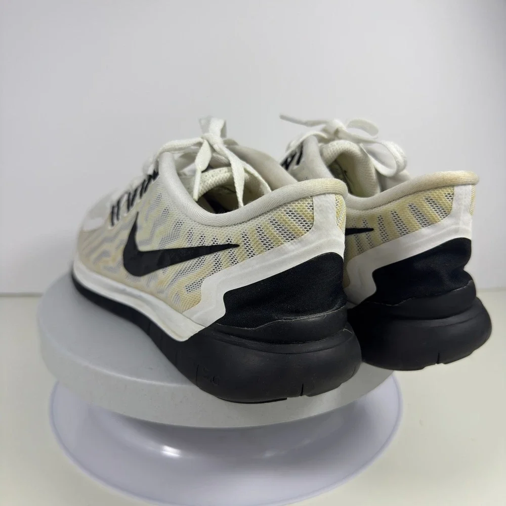 Nike Men Sneakers Free 5.0 Mesh Running Lightweight White‎ Black US 11